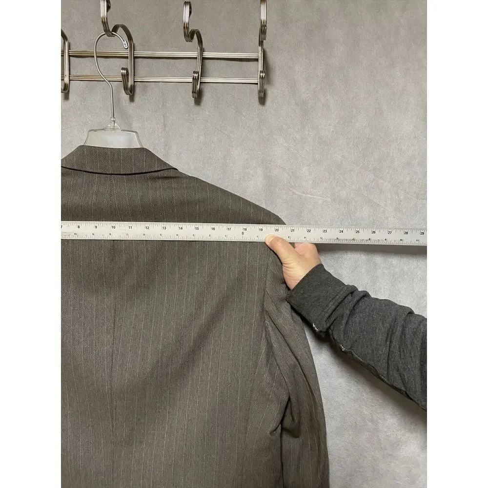 Bachrach Men 3 Piece Suit 42R Light Brown Striped Flannel 33‎ X28.5 Pants Luxury